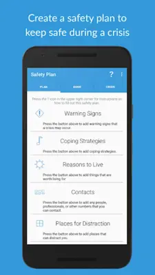 Suicide Safety Plan android App screenshot 1